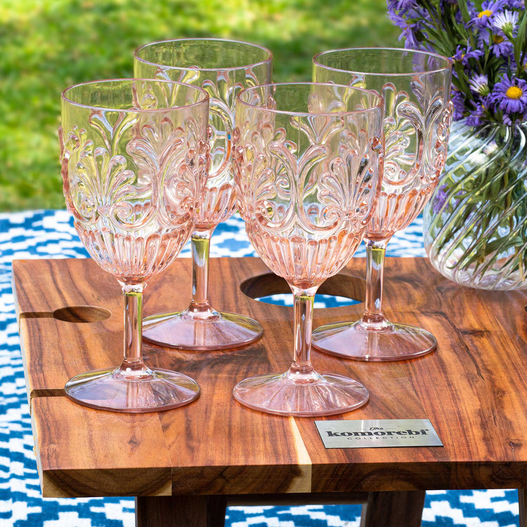 Acrylic Wine Glasses (Set of 4) - Pale Pink Wine Glasses Komorebi   