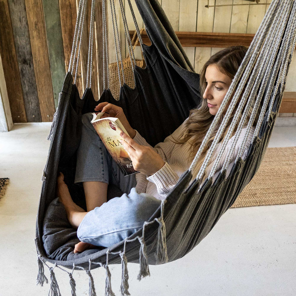Chair Commock Hanging Hammock Chair Swing with Convenient Side Pocket | Grey ...
