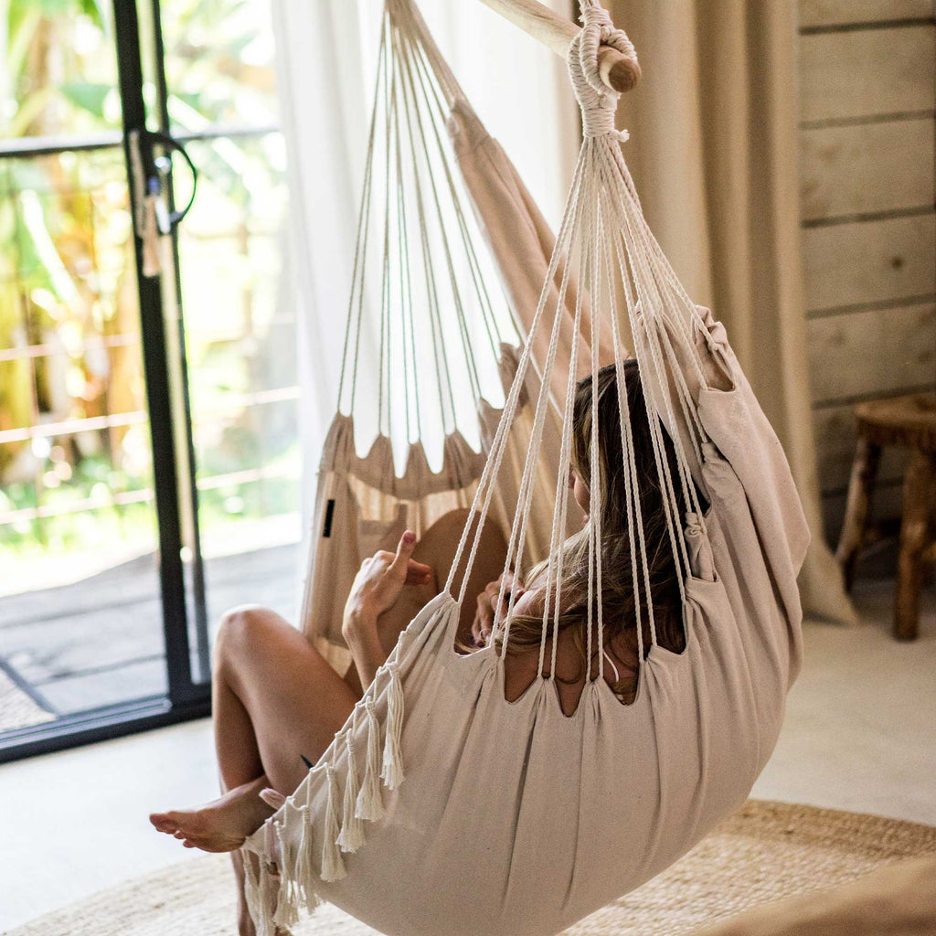 Hanging Hammock Chair (Ivory) hammock chair Komorebi   