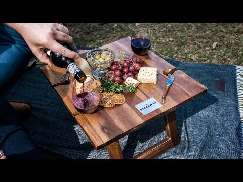 Komorebi Portable Folding Picnic Wine & Cheese Board Table